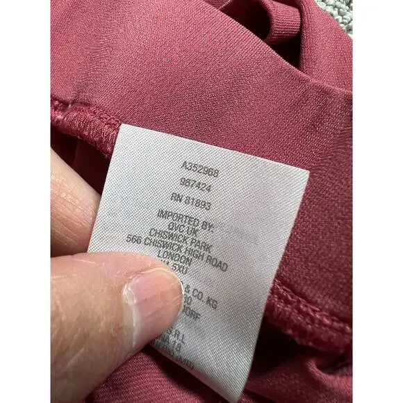 Lisa Rinna Pants Womens X-Large Wide Leg Maxi Cargo Pull-On Relaxed  Pink XL QVC - Picture 12 of 12